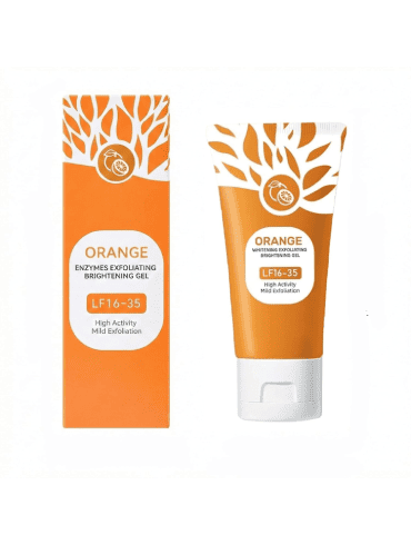 Orange Peel Off Exfoliating Gel for Face & Body - Mild Brightening Enzyme Scrub Gel for Dead Skin Removal, Tan Cleaning and Smooth Hydrated Skin Care for Men & Women