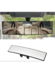 Car Panoramic Rear View Mirror, Clip-On Interior Rearview Mirror, Wide Angle Blind Spot Mirror, Anti-Glare HD Large Vision Safety Mirror for Cars, SUVs, Trucks & Vans