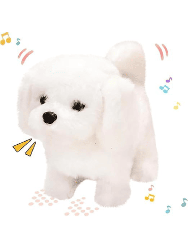 Interactive Plush Dog Toy with Sound and Movement, Soft Fabric Stuffed Animal Toy